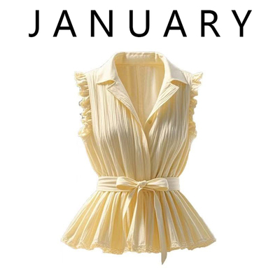 巨好看无袖绑带显瘦V领衬衫女夏