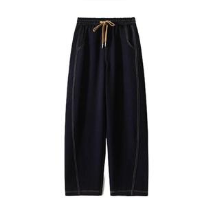 JANUARY一月~2024秋新款抽绳休闲百搭显瘦裤子高腰宽松香蕉长裤女