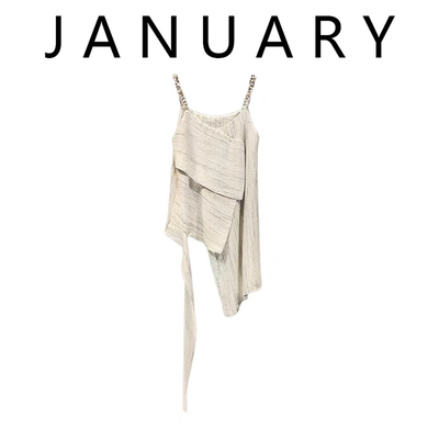 钉珠不规则拼接吊带背心