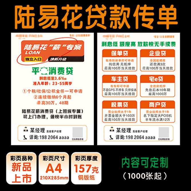 平安普惠融易陆易花薪贷款宣传单海报彩页宅e贷车e贷车抵贷广告