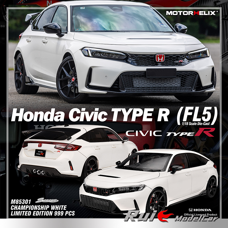 现货1:18 MOTORHELIX本田Honda Civic Type R FL5合金全开车模型