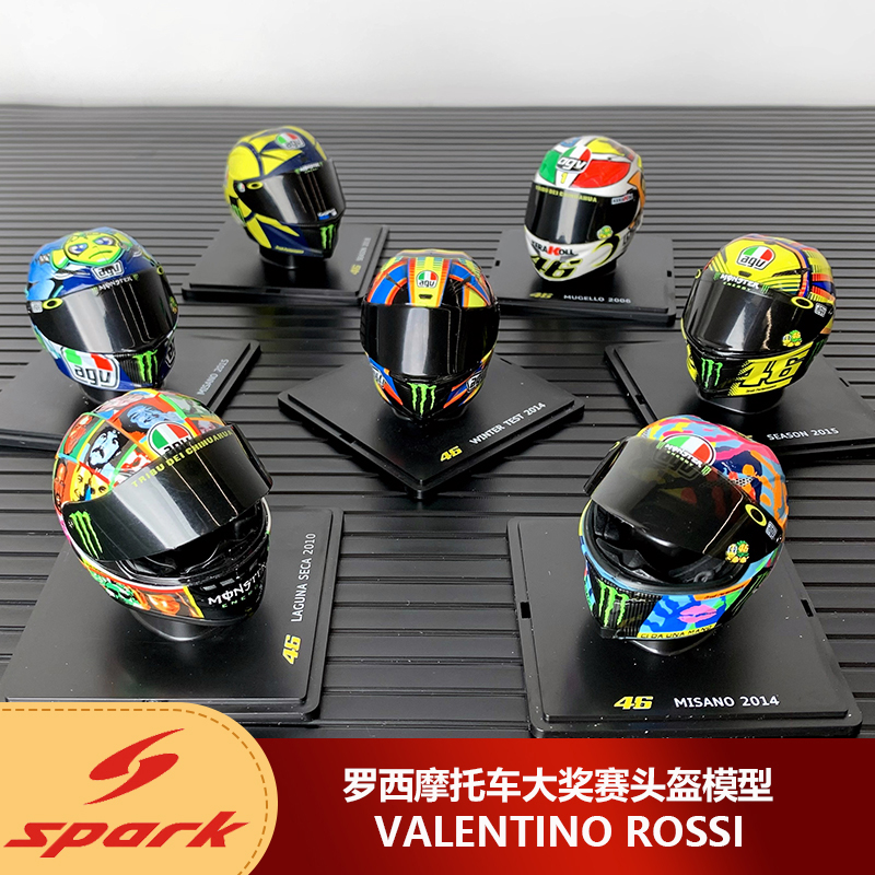 1:5 Spark罗西2002-2018摩托车大奖赛头盔模型汽车模型周边摆件