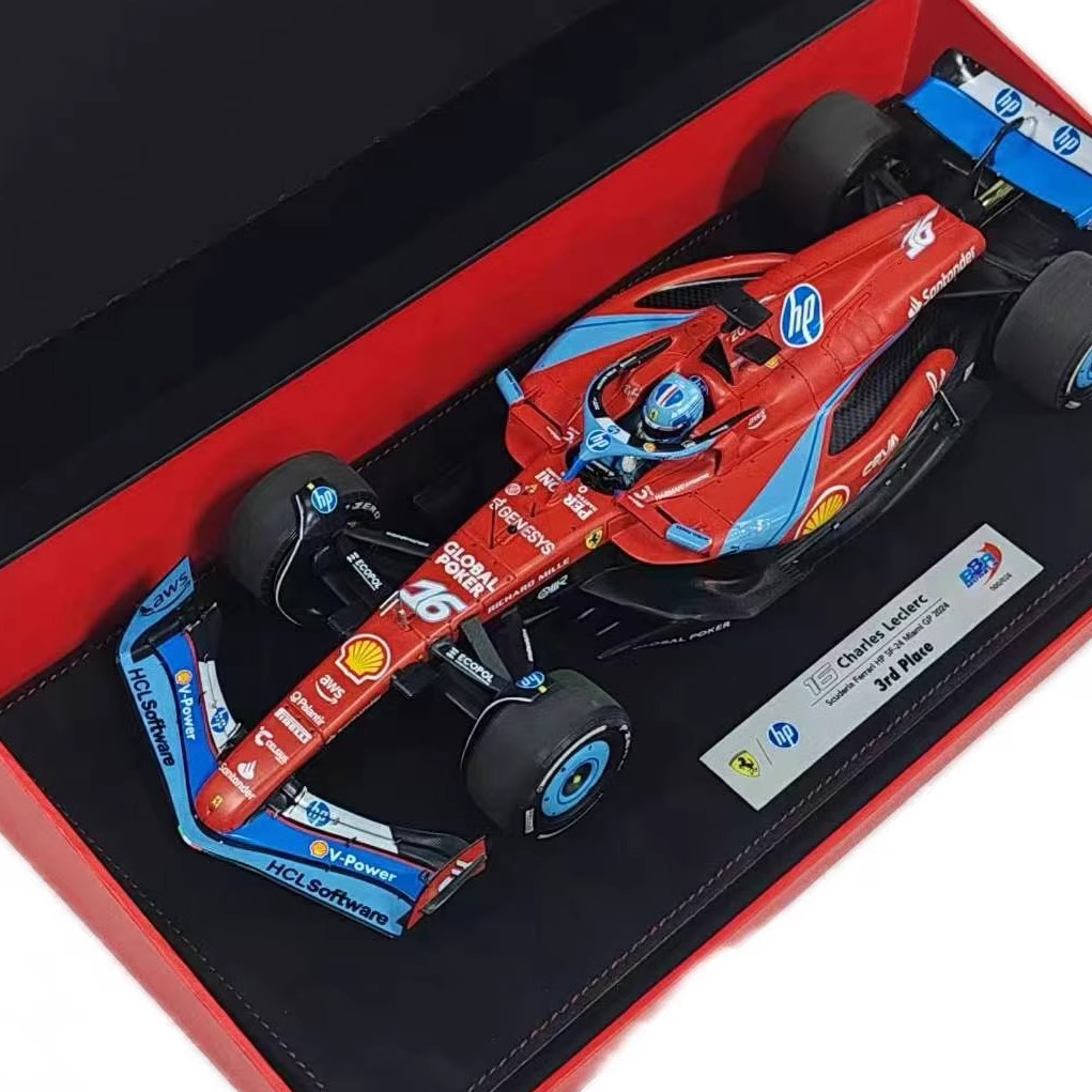 1:18礼盒定制版BBR法拉利SF-24勒克莱尔2024摩纳哥迈阿密F1车模