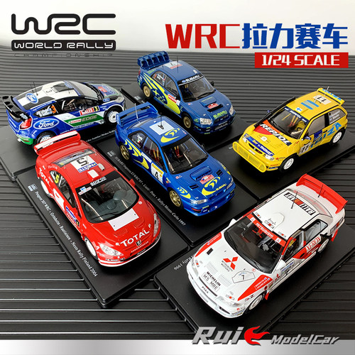1:24 Altaya WRC拉力赛车福特 斯巴鲁 三菱 标志合金汽车模型摆件