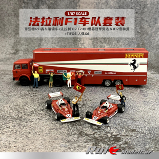 1:87 BREKINA菲亚特691法拉利312 T2 F1 1977套装汽车模型摆件