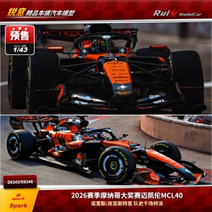 1:43 Spark迈凯伦MCL40皮亚斯特里诺里斯摩纳哥队史千场特涂车模