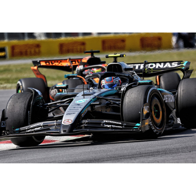预1:18/43迷你切W16奔驰2025拉塞尔分冠安东内利首台加拿大F1车模