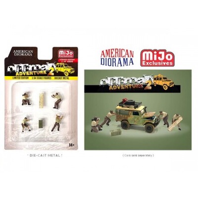 预1:64 American Diorama 人偶套装越野探险系列合金人偶模型周边