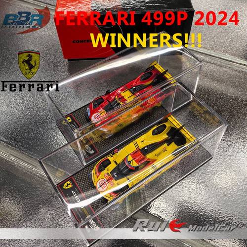 预1:43 BBR法拉利499P 2025勒芒耐力赛50号叶一飞汽车模型摆件