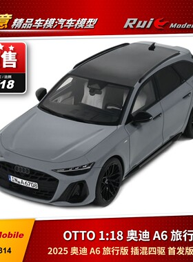 预1:18 OTTO 2025 奥迪A6 旅行版 插混四驱首发版 纳多灰树脂车模