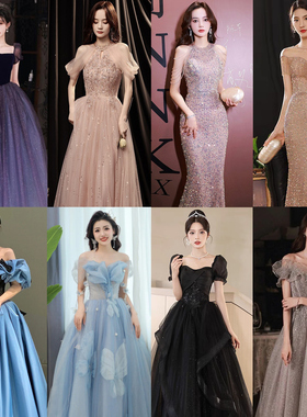 出租赁宴会晚礼服2026新款礼服裙大合唱团演出主持人礼服出租年会