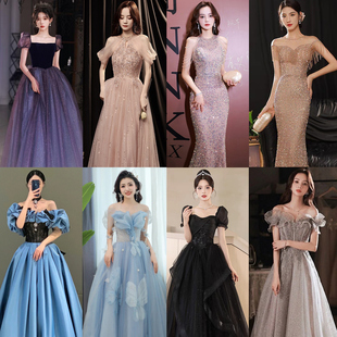 出租赁宴会晚礼服2026新款礼服裙大合唱团演出主持人礼服出租年会