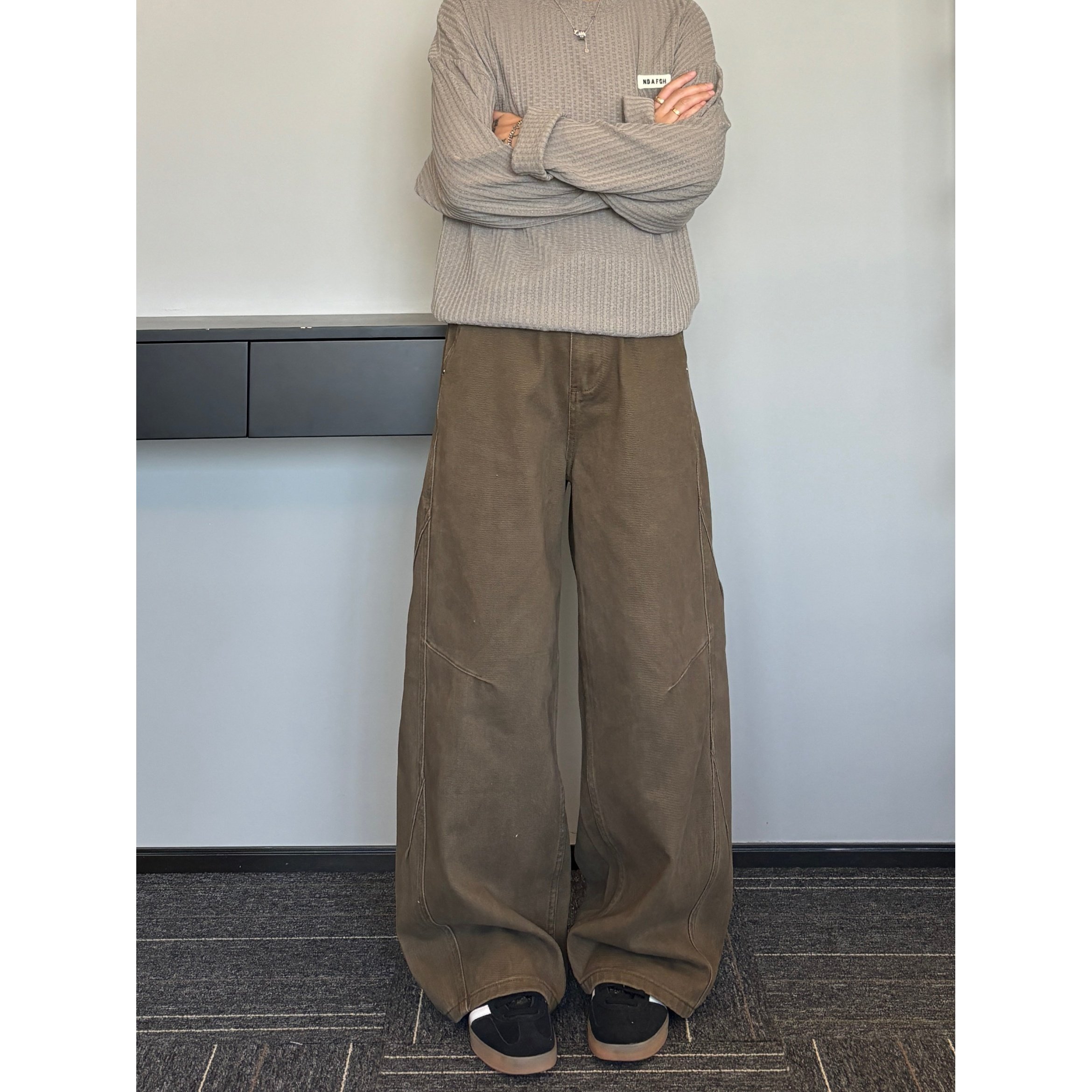 美式街头设计感解构水洗工装裤