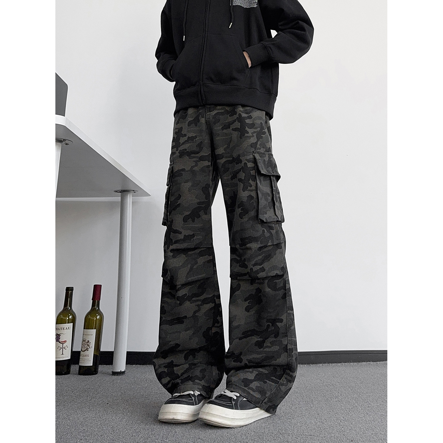 妈个鸡妈MGJM小众宽松口袋设计感工装迷彩牛仔裤男女高街微喇美式,男装,牛仔裤,淘宝优惠券,粉丝福利购,淘宝优惠卷