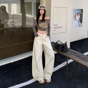 男女 休闲百搭牛仔裤 妈个鸡妈MGJM美式 复古解构拼接设计宽松弯刀裤