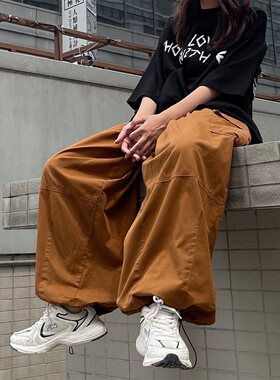 妈个鸡妈韩国ins简约男女工装裤