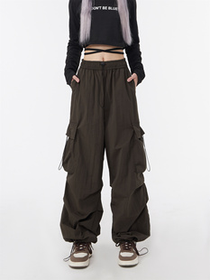 ins美式 男女裤 复古大口袋速干机能工装 宽松休闲裤 子潮 裤 妈个鸡妈