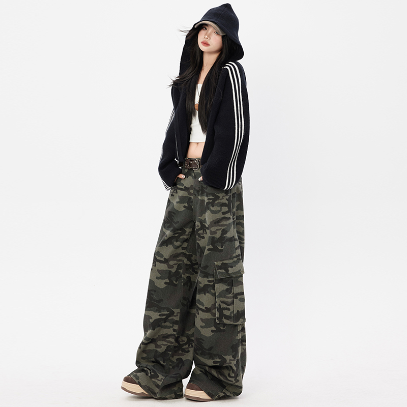 工装牛仔裤长裤秋冬宽松男女直筒