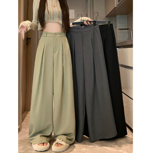 男女宽松裤 阔腿垂感直筒休闲裤 子 高腰设计感西裤 妈个鸡妈MGJM新款
