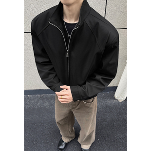 妈个鸡妈MGJM美式街头风廓形痞帅短款立领夹克外套中性风百搭潮流