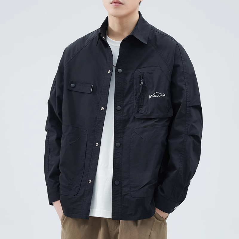 高端工装夹克外套男士秋冬季2025新款高级感夹棉加厚休闲衬衫男款