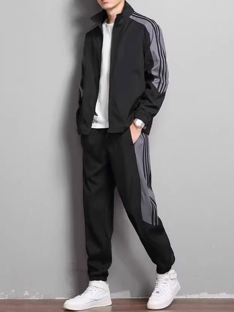 高端开衫运动休闲套装男士秋冬季2025新款卫衣卫裤男装加绒两件套