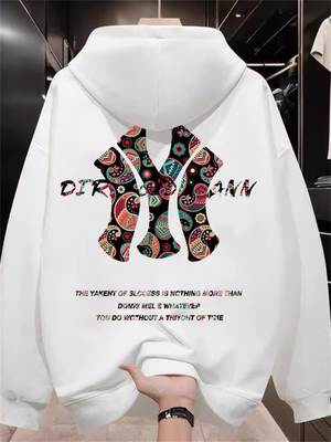 高端潮牌连帽卫衣男款秋冬春季2025新款休闲套头纯棉外套男士加绒