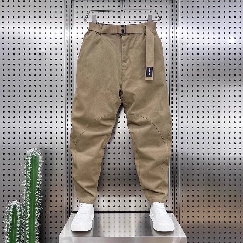 高端卡其色工装裤休闲裤男士春秋季2026新款潮牌男裤哈伦裤子男款