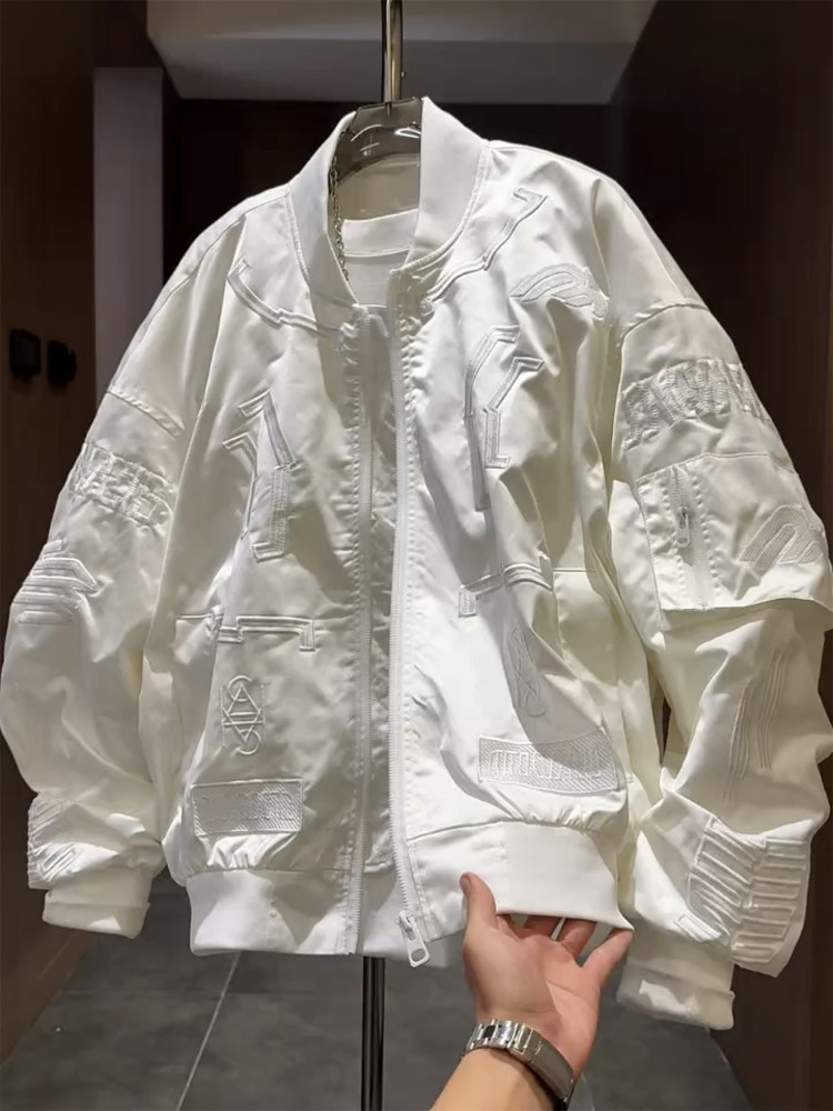 高端美式休闲夹克外套男士2025年新款春秋冬季潮牌宽松棒球服男款