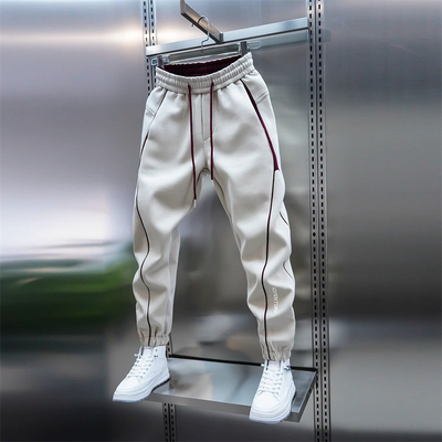 高端束脚加绒加厚卫裤男士秋冬季2025新款男裤松紧腰休闲裤子男款