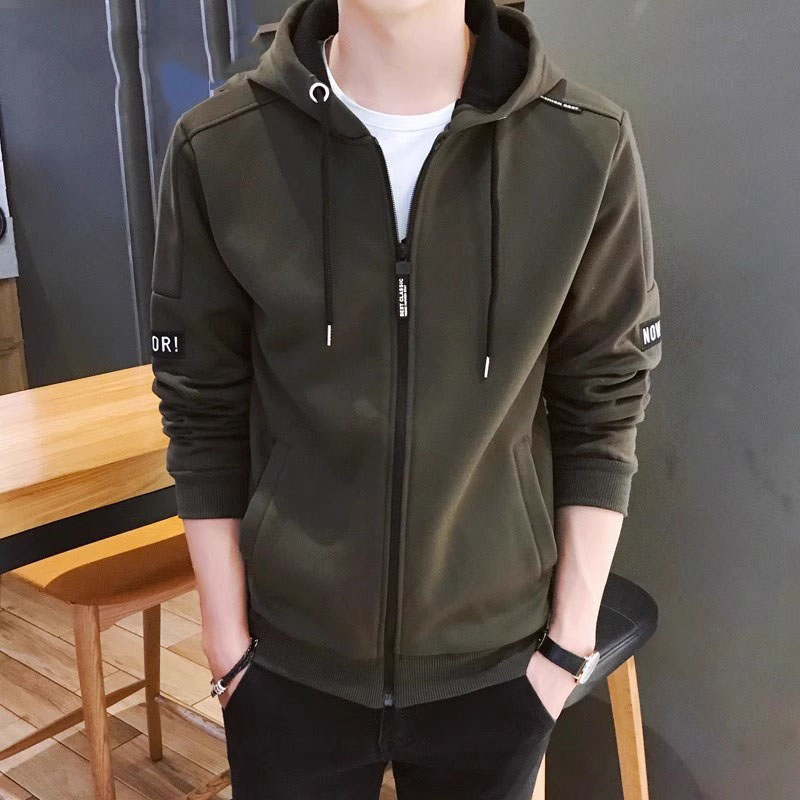 高端开 衫连帽运动衫男士2025新款春秋冬季运动休闲 外套加绒加厚