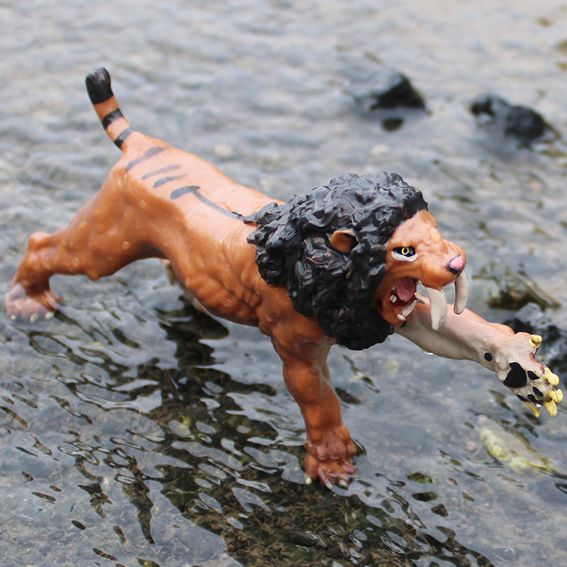 更新世史前巨兽美洲拟狮模型实心