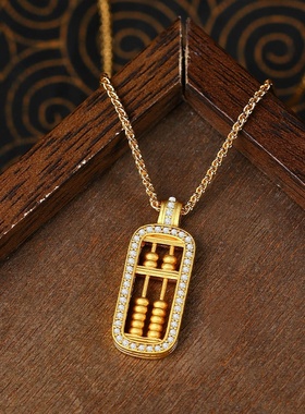 2025新款新中式古法小算盘项链女款感轻奢小众配饰女锁骨颈链