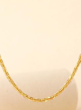 环保铜电镀24k沙金奢华感裸链diy百搭项链首饰女感