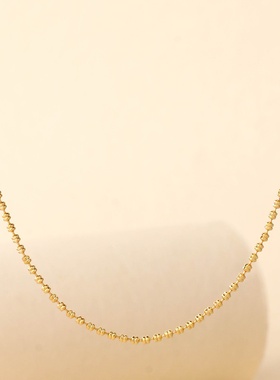 热销黄铜沙金电镀diy项链女日韩素链男女款圆珠链24k真金电镀