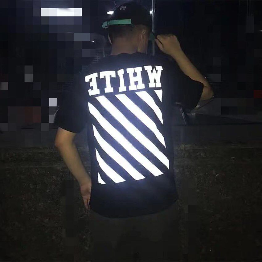 off街头潮牌夏white3M反光箭头短袖机械ow限定ins男女炫酷宽松T恤