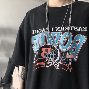 女印花情侣宽松原宿风上衣 夏季 短袖 男潮牌t恤潮流ins超火2020新款