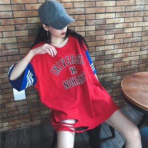 欧美HIPHOP爵士舞街舞服装夏装嘻哈BF风 ds短袖女款hiphop宽松T恤