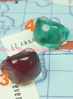 欧美风饰品珠光粉黑色夸张指环