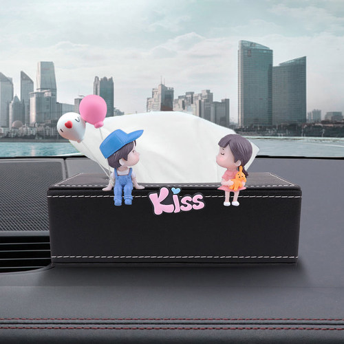 汽车载纸巾盒扶手箱可爱网红男女