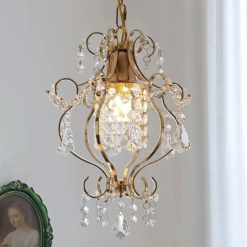 法式水晶吊灯 欧式玄关灯过道灯衣帽间吊灯 美式门厅走廊LED吊灯