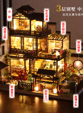 桃源庭古风diy小屋拼装立体模型