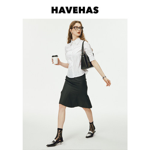 HAVEHAS长绒棉收腰/宽松白衬衫
