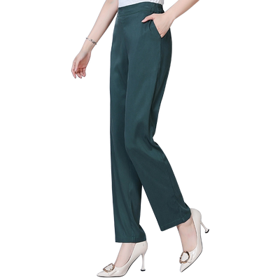 弹力真铜氨丝重磅长裤