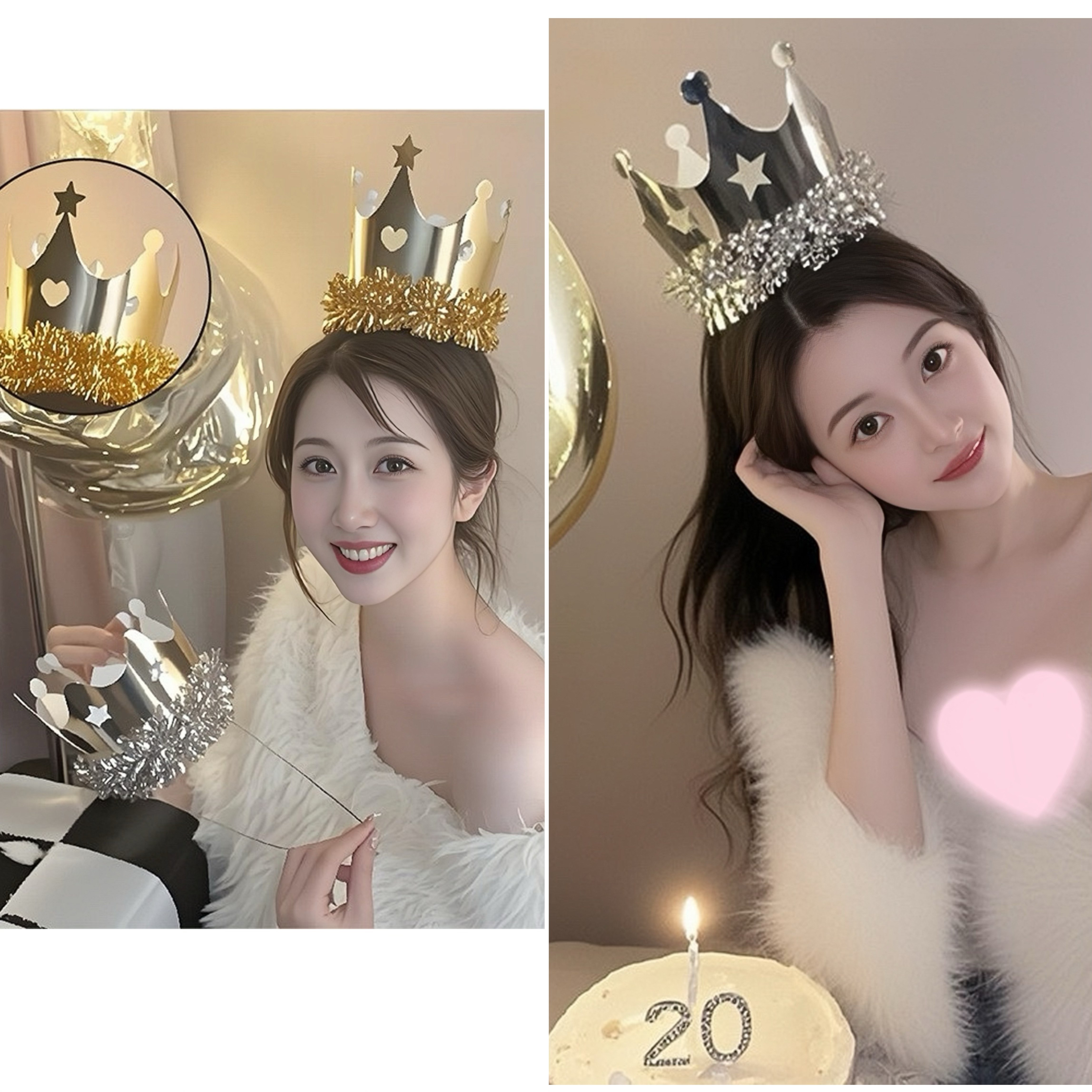 生日帽子儿童宝宝周岁皇冠ins派对装扮用品女网红帽布置拍照道具