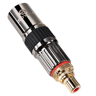 甬威 发烧级铜镀金RCA莲花母转卡侬公母音频线转接插头 梅花卡农公对母连接调音台功放音箱转换延长对接插头