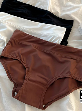 简约无痕冰丝内裤女士夏季凉感透气舒适中腰包臀运动少女生三角裤
