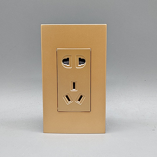 120型三位五孔电源插座面板 二三插电源开关面板拧螺丝大五孔插座