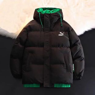 新款 奥特莱斯 羽绒棉服男士 冬季 假两件加厚棉衣连帽外套 折扣专区