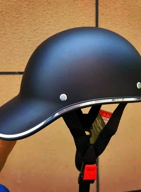 电瓶车骑行头盔夏季男女款复古哈雷帽盔轻便式防晒透气个性半盔